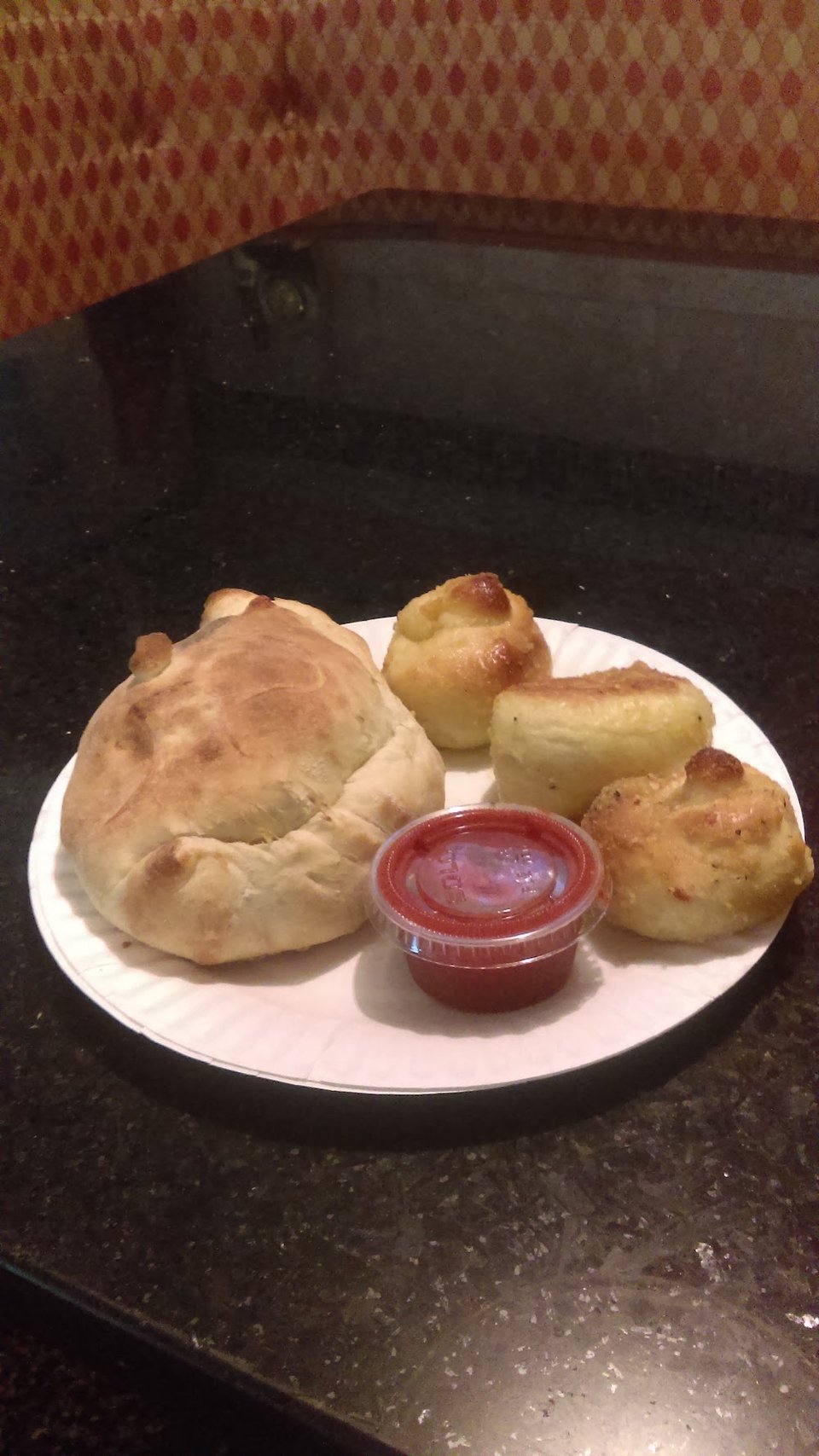 Restaurant menu with salads and desserts
